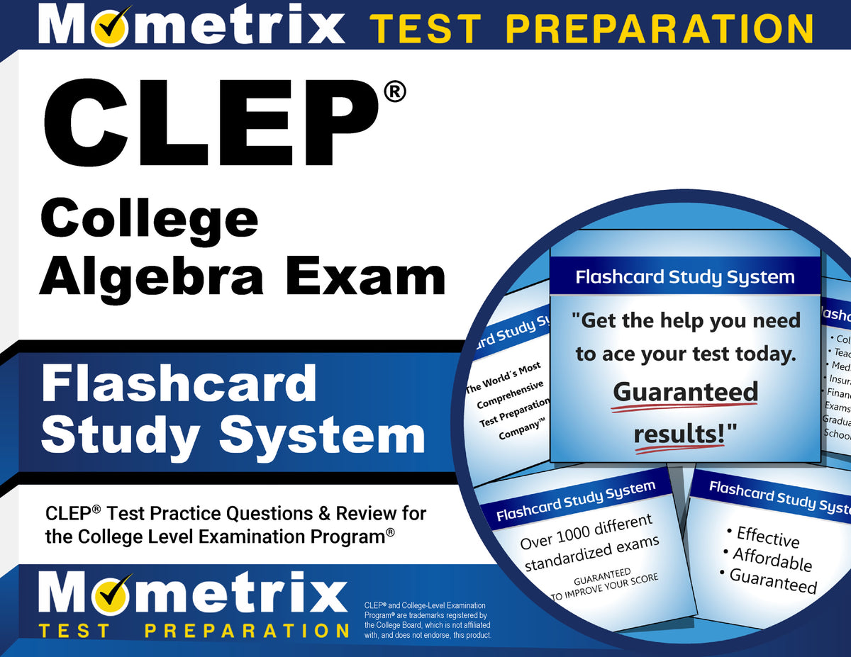 CLEP College Algebra Exam Flashcard Study System