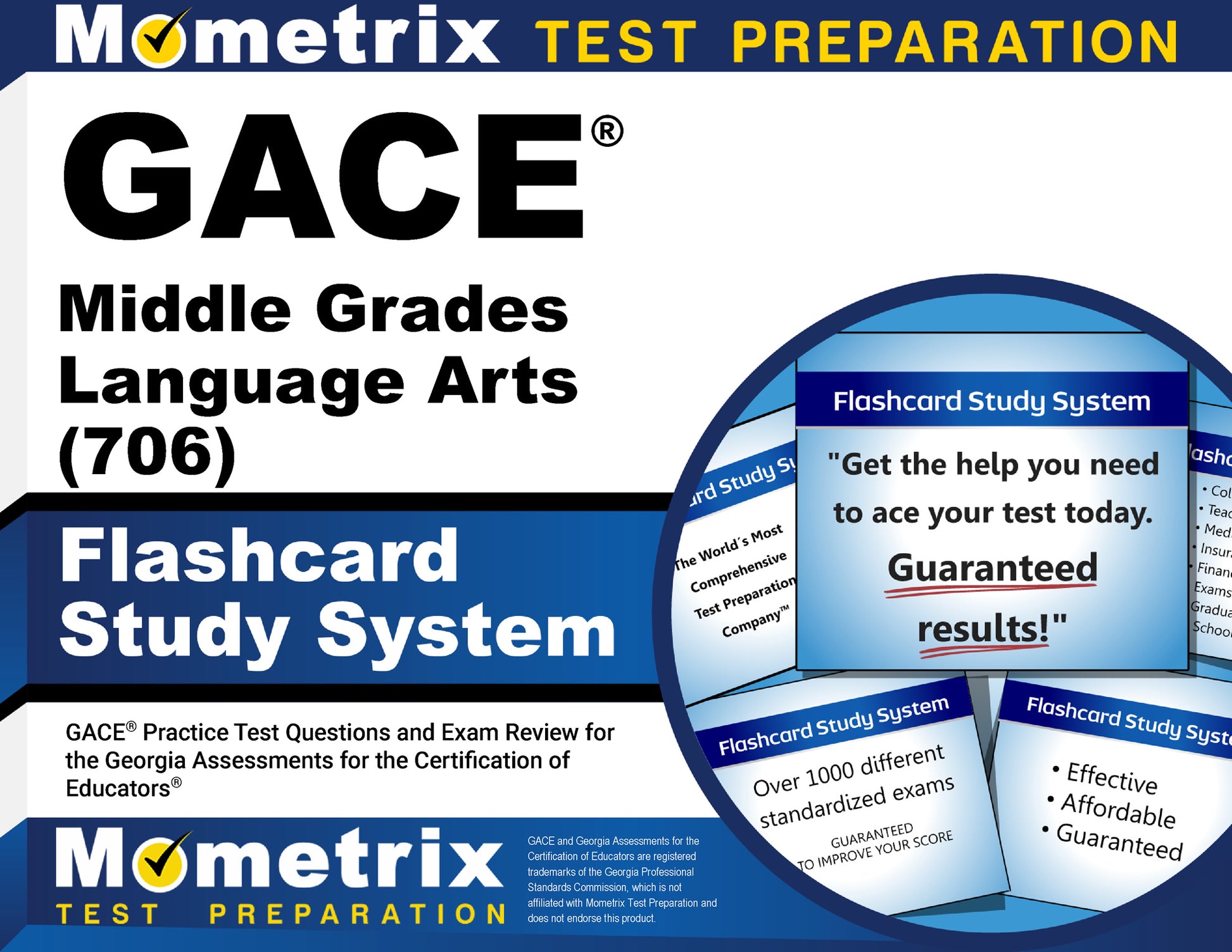 GACE Middle Grades Language Arts (706) Flashcard Study System