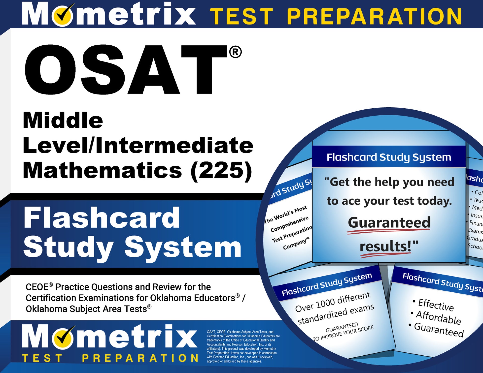 OSAT Middle Level/Intermediate Mathematics (225) Flashcard Study System