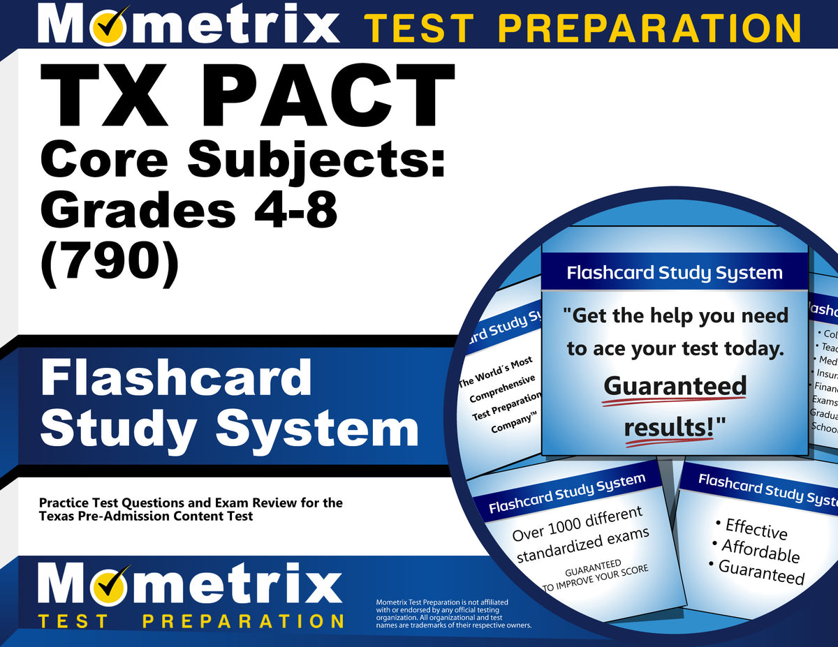 TX PACT Core Subjects: Grades 4-8 (790) Flashcard Study System