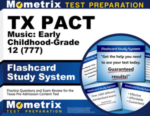 TX PACT Music: Early Childhood-Grade 12 (777) Flashcard Study System