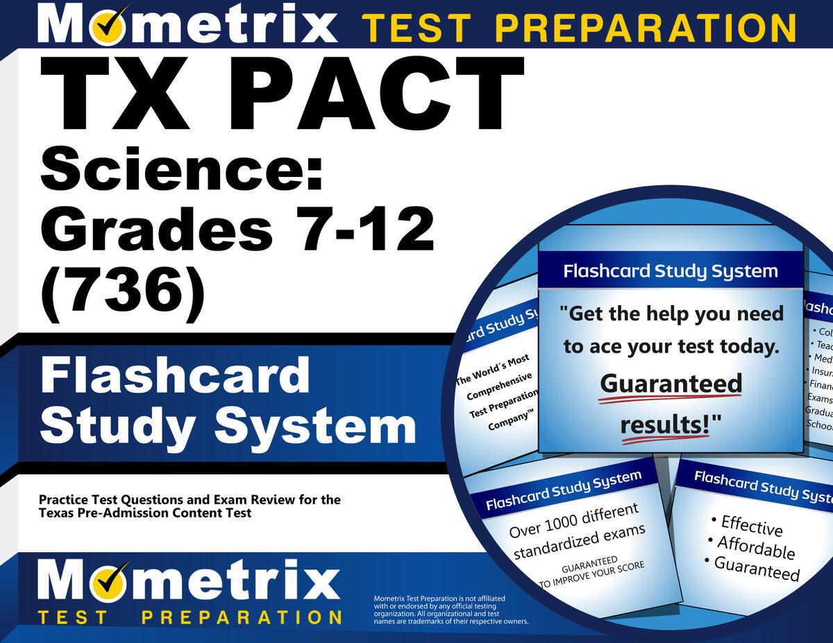 TX PACT Science: Grades 7-12 (736) Flashcard Study System