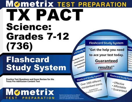 TX PACT Science: Grades 7-12 (736) Flashcard Study System