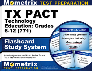 TX PACT Technology Education: Grades 6-12 (771) Flashcard Study System