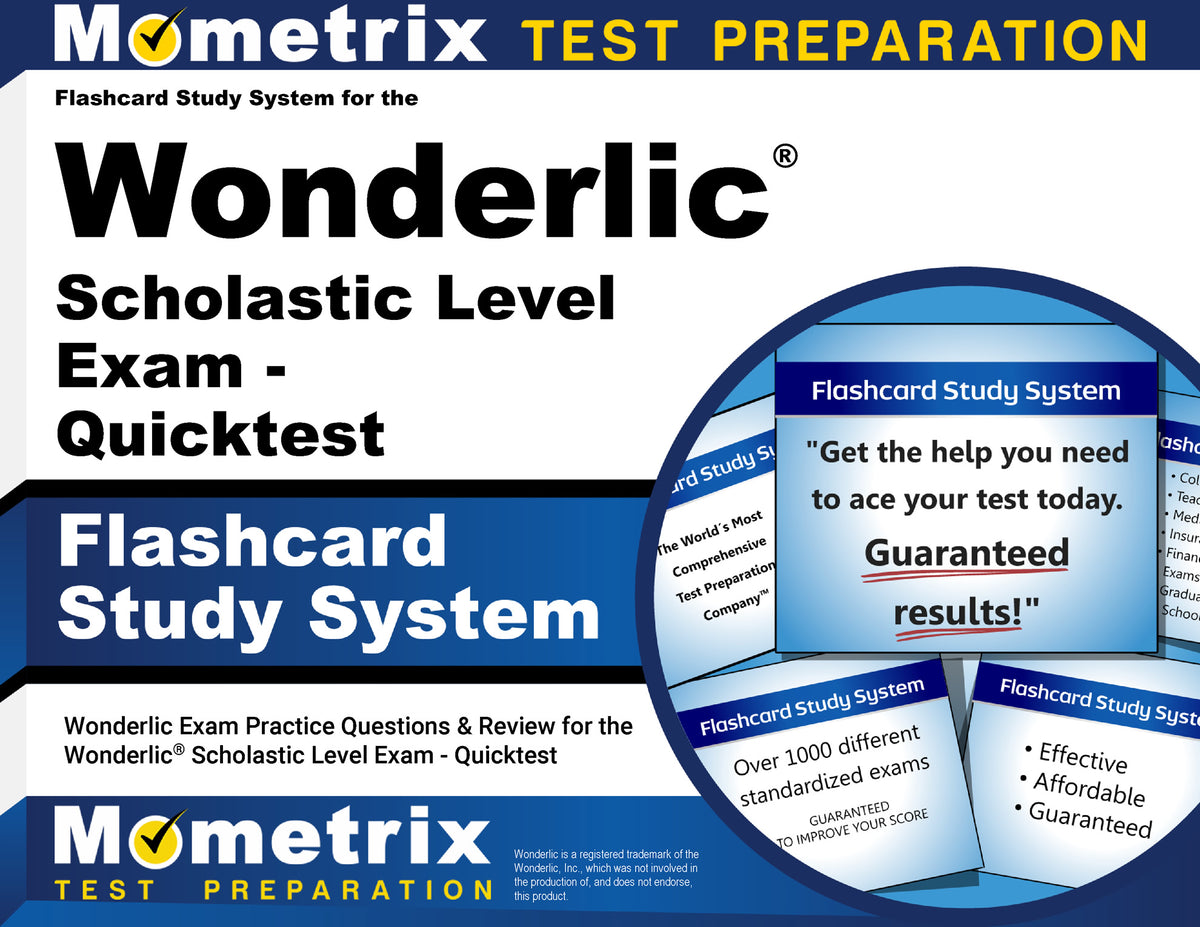 Flashcard Study System for the Wonderlic Scholastic Level Exam - Quicktest