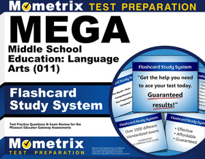 MEGA Middle School Education: Language Arts (011) Flashcard Study System